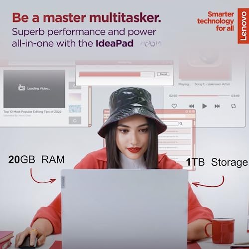 Lenovo IdeaPad, 20GB RAM, 1TB SSD, AMD Dual-core Processor, 15.6 Inch HD Anti-Glare Display, Long Battery Life Up to 9.5Hr, HDMI, SD Card Reader, Windows 11, 1 Year Microsoft 365 - Image 3