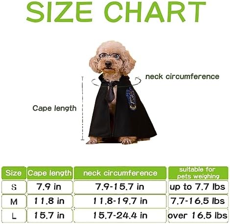 MANON ROSA Dog Halloween Costume - Wizard Cosplay Dress with Witch Cape Bowtie Glasses - Pet Party Clothes for Small Medium Large Dogs Puppies Cats Green Medium - Image 2