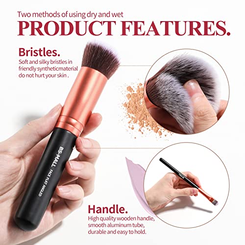 Makeup Brushes BS-MALL Premium Synthetic Foundation Powder Concealers Eye Shadows Makeup 14 Pcs Brush Set, Rose Golden, with Case - Image 2