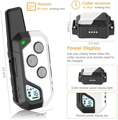 PIOUNS Dog Shock Collar, IP67 Waterproof Dog Training Collar with Remote, 3 Training Modes, Shock, Vibration and Beep, Rechargeable Electric Shock Collar for Large Medium Small Dog - Image 2