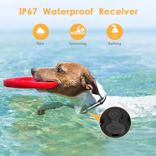 PIOUNS Dog Shock Collar, IP67 Waterproof Dog Training Collar with Remote, 3 Training Modes, Shock, Vibration and Beep, Rechargeable Electric Shock Collar for Large Medium Small Dog - Image 5