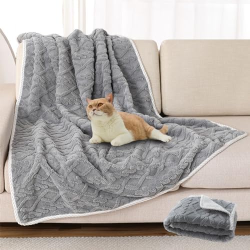 Waterproof Dog Blanket, Pet Throw Blanket for Large Dogs, Cats, Reversible Couch Cover Knurling Pattern Protector, Machine Washable - Image 2