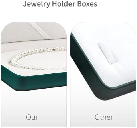 PU Leather Jewelry Box Pearl Necklace Display Case Organizer Storage Holder Boxes for Home,Shopping Malls, Exhibition,Travel. (Green) - Image 4
