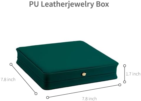 PU Leather Jewelry Box Pearl Necklace Display Case Organizer Storage Holder Boxes for Home,Shopping Malls, Exhibition,Travel. (Green) - Image 3