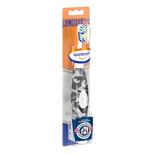 Arm & Hammer Spinbrush Camouflage Series Spinbrush, Soft, Electric Battery Toothbrush, 1 ct, Color May Vary - Image 3