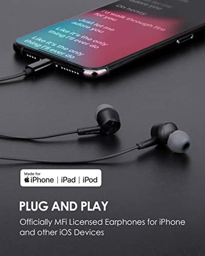 iPhone Headphones Earbuds Earphones wtih Lightning Connector Apple MFi Certified Compatible 14 13 12 11 Pro Max X XS XR 8 7 Plus with Microphone Controller SweetFlow Black - Image 2