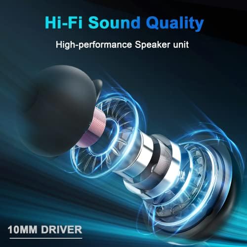 YATWIN Bluetooth Headphones,V5.3 Wireless Headset Noise Cancelling, IPX7 Waterproof Bluetooth Earbuds, 30Hrs Playtime Wireless Earbuds with Mic for Sports, Immersive Bass, 10mm Drivers in-Ear Earbuds - Image 3