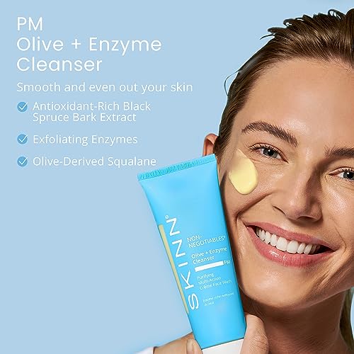 Day & Night Face Wash for Women & Men - Refreshing Green Tea & Mint Infusion, Nourishing Olive & Enzyme Formula - Complete AM/PM Cleanser Set for Hydrated - Image 4
