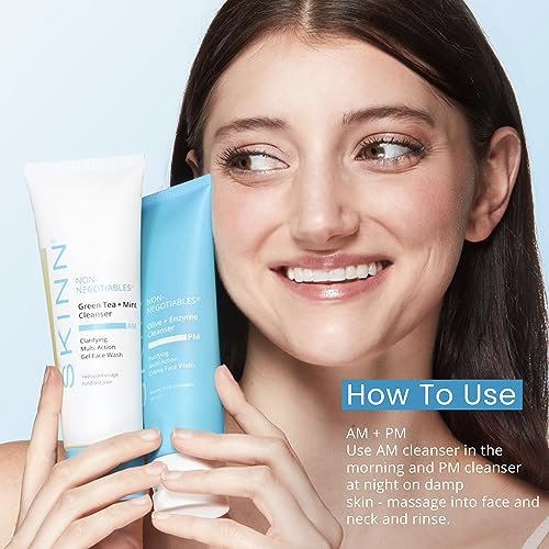 Day & Night Face Wash for Women & Men - Refreshing Green Tea & Mint Infusion, Nourishing Olive & Enzyme Formula - Complete AM/PM Cleanser Set for Hydrated - Image 5