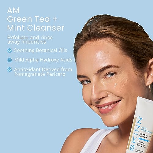 Day & Night Face Wash for Women & Men - Refreshing Green Tea & Mint Infusion, Nourishing Olive & Enzyme Formula - Complete AM/PM Cleanser Set for Hydrated - Image 3