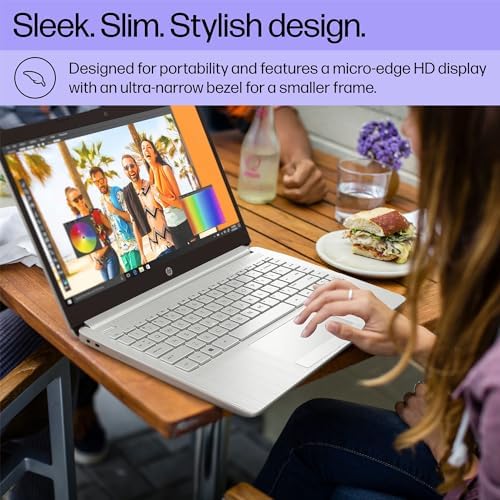 HP Portable Laptop, Student and Business, 14" HD Display, Intel Quad-Core N4120, 16GB DDR4 RAM, 64GB eMMC, 1 Year Office 365, Webcam, RJ-45, HDMI, Wi-Fi, Windows 11 Home, Silver - Image 4