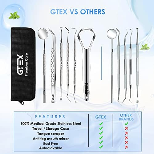Dental Tools, Dental Pick, Plaque Remover for Teeth Cleaning Tools, Dental Picks for Teeth Cleaning Kit, Tooth Cleaner, Tartar Remover for Teeth - Dentist Kit - Image 6