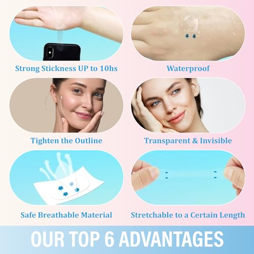 Yviso 156PCS Face Lift Tape, Face Lift Tape Invisible, Face Tape Lifting Invisible, Face Tape Instantly Lifts Sagging Skin Around The Face, Hides The Double Chin and Creates A v-Shaped Face - Image 6