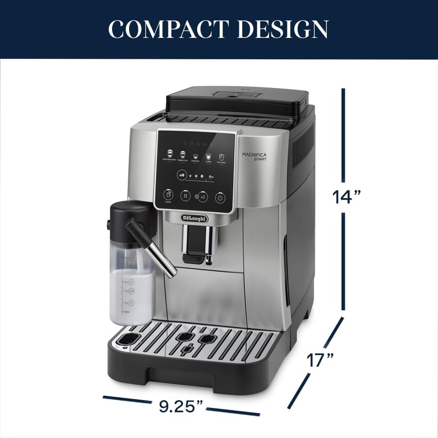 De'Longhi Magnifica Start Fully Automatic Espresso Machine with Automatic Milk Frother, Silver - Image 6