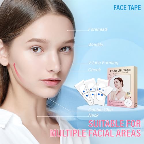 Yviso 156PCS Face Lift Tape, Face Lift Tape Invisible, Face Tape Lifting Invisible, Face Tape Instantly Lifts Sagging Skin Around The Face, Hides The Double Chin and Creates A v-Shaped Face - Image 5
