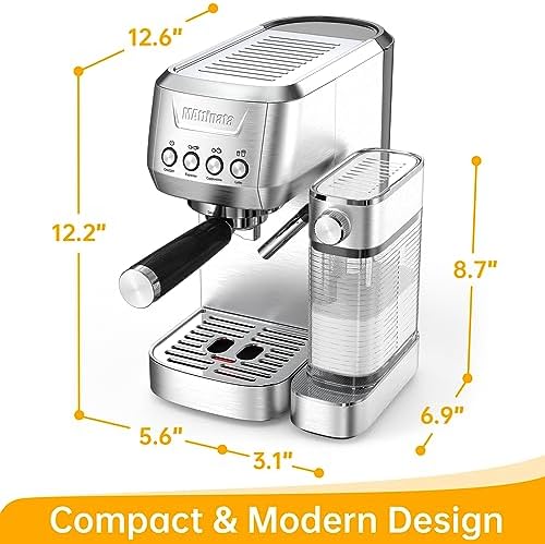 Espresso Machine, 20 Bar Cappuccino Machines for Home, Latte Machine with Automatic Milk Frother, Coffee Maker with Dual Wall & ESE Filters - Image 7