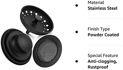 3 Pack of Kitchen Sink Stopper Strainer, Upgraded Sink Basket Strainer Set, Universal Anti-Clogging Sink Drain Strainer, Stainless Steel Kitchen Sink Drain Filter Sieve (Black) - Image 8
