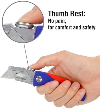 WORKPRO Folding Utility Knife, Quick-Change Box Cutter, Blade Storage in Handle with 5 Extra Blades Included - Image 2