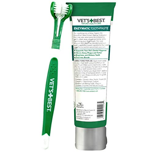 Vet's Best Dog Toothbrush & Toothpaste Kit - Natural Ingredients Reduce Plaque, Whiten Teeth, Freshen Breath - Image 9