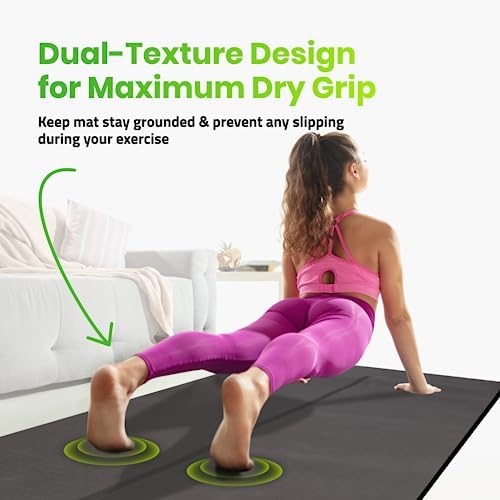 Gogokiwi Extra Wide Yoga Mat for Men Women (72"L x 36"W x 1/4" Thick) Non Slip Fitness & Exercise Mat with Alignment Marks for Yoga, Pilates, Floor Workouts - Image 5