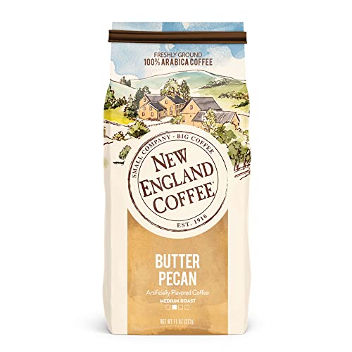 New England Coffee Variety Pack - Butter Pecan/Blueberry Cobbler/Hazelnut Crème, 11oz Bag (Pack of 3) - Image 2